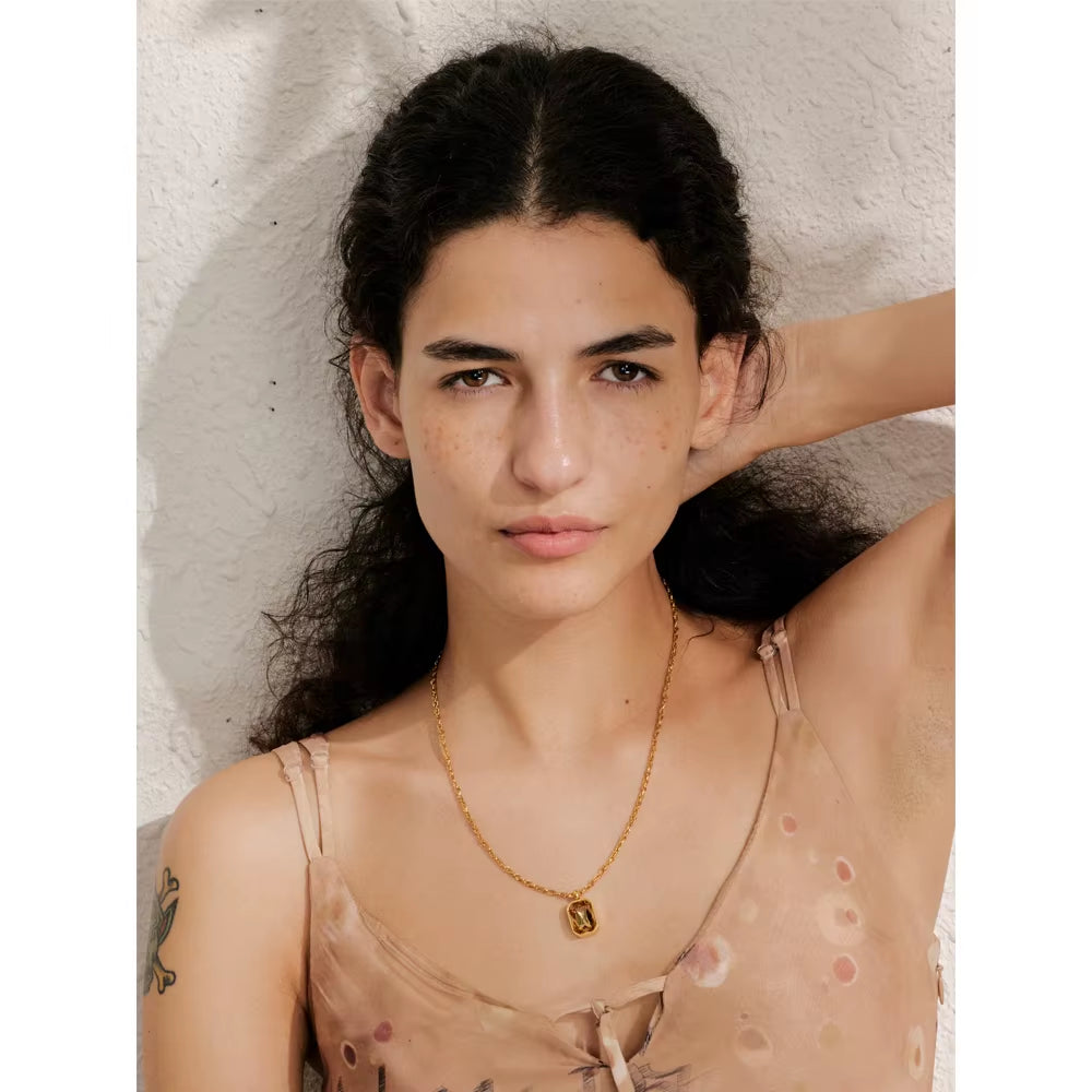 AAA Shiny Champagne Zirconia Pendant Necklace Hot Style Stainless Steel Chain Collar Luxury Jewelry Wholesale