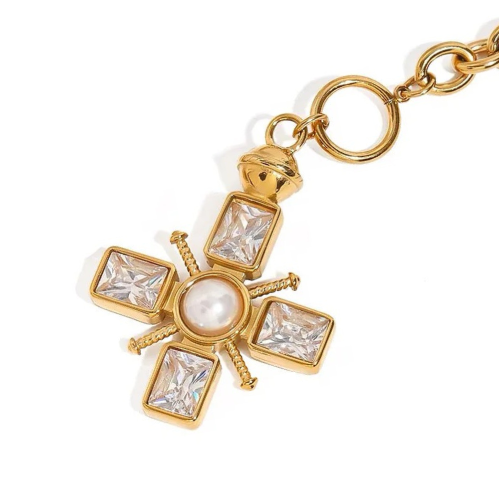 Diana Vintage Cross Necklace