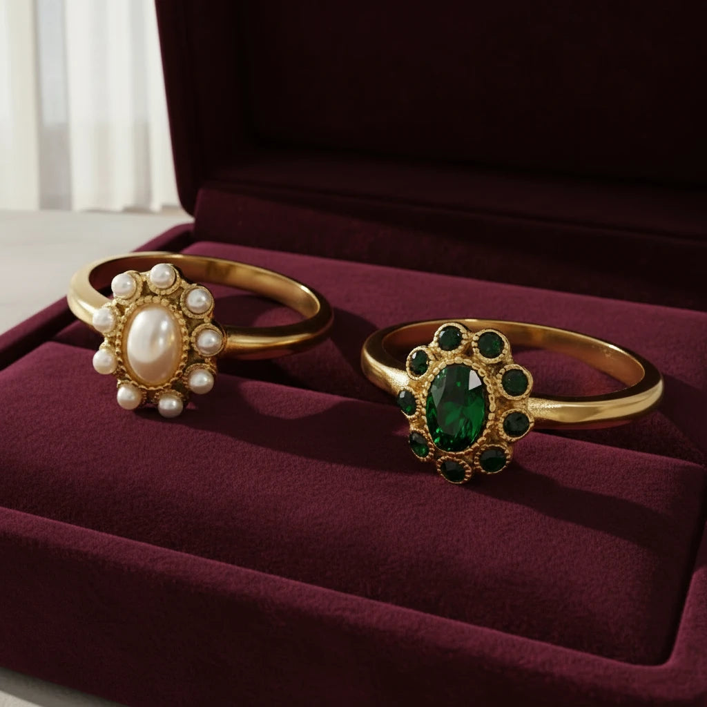 New 316L Stainless Steel Rings for Women Cubic Zirconia Pearl Luxury Rings Fashion Daily Waterproof Jewelry and Accessories