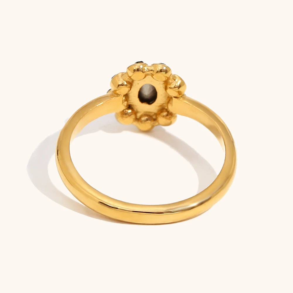 New 316L Stainless Steel Rings for Women Cubic Zirconia Pearl Luxury Rings Fashion Daily Waterproof Jewelry and Accessories