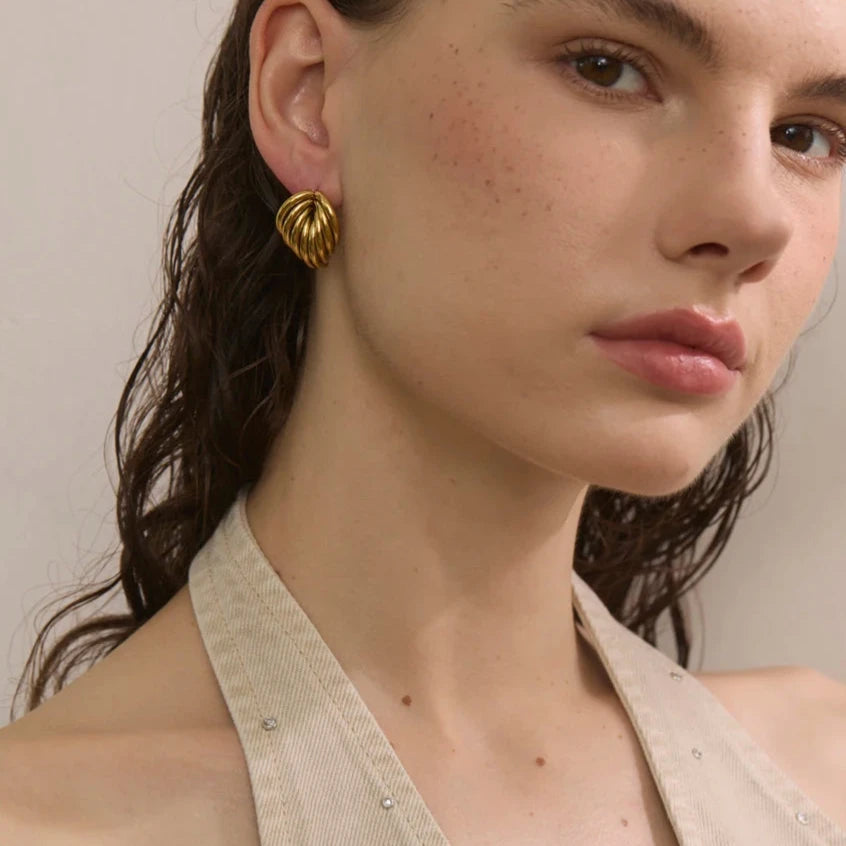 Casting Stainless Steel Geometric Stud Earrings 18K Gold PVD Plated Fashion Daily Statement Waterproof Jewelry Accessory