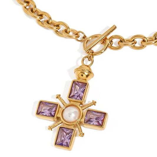Diana Vintage Cross Necklace